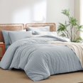 thumbnail image 4 of NAYOROOM 100% Cotton Gingham Duvet Cover Twin Set, 2-Piece Linen Like Textured Breathable Soft Bedding Cover （Light Blue Gingham）, 4 of 8