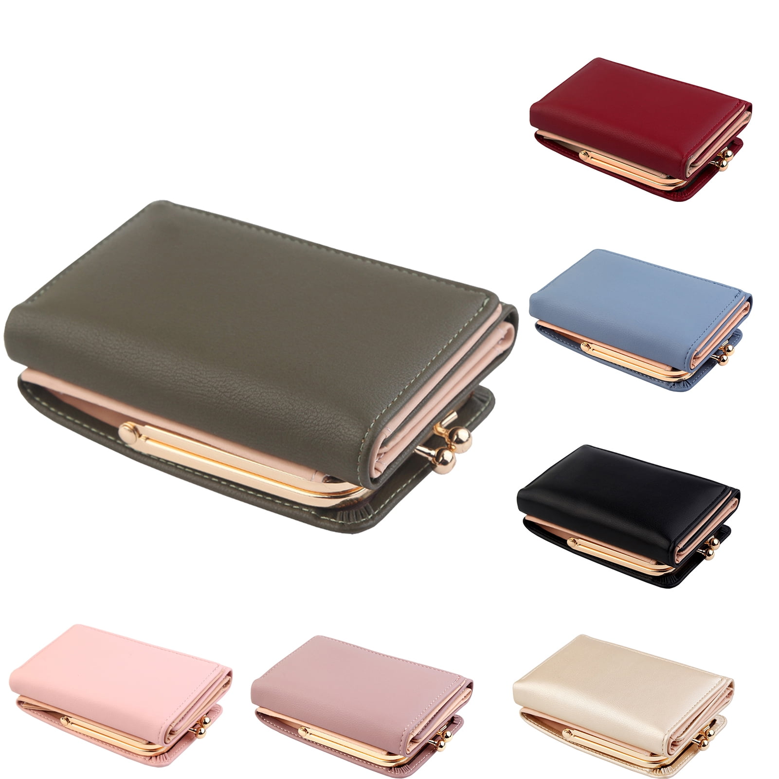 RFID Wallet for Women PU Matte Leather Card Phone Coin Holder Organizer 