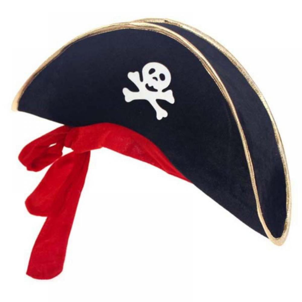 Pirate Captain Hat Skull Crossbone Cap Costume Fancy Dress Party HalloweenUK *u 