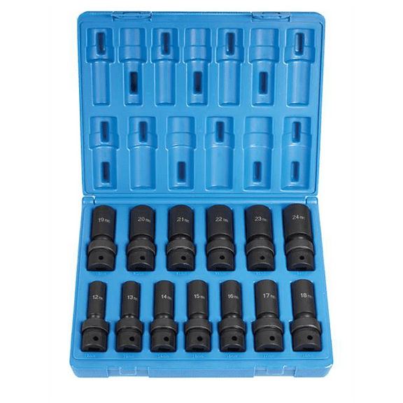 Grey Pneumatic 1313UMD 1/2" Drive 13 Pc. Deep Length Metric Univ. Set