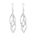 thumbnail image 2 of Yoursfs Dangle Earrings for Women White Gold Plated Elegant Twisted Hoops Fishhook Ear Piercing Earrings Handmade Hypoallergenic Prom Jewelry, 2 of 8