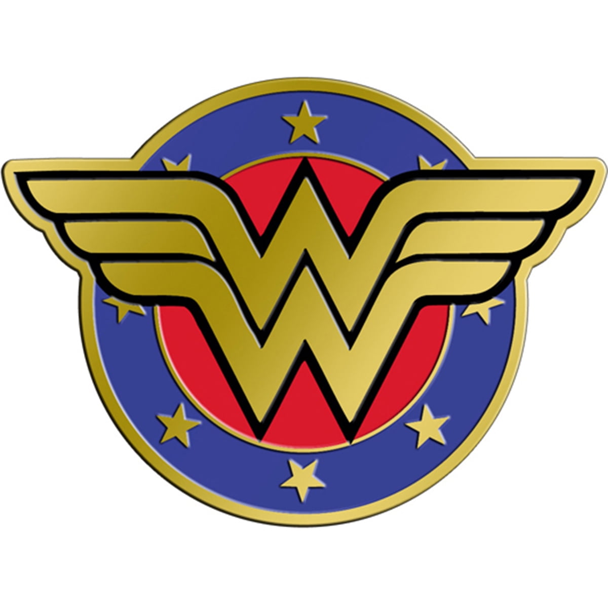 Dc Comics Licensed Heavy Duty Embossed Metal Sticker-Colored Wonder Woman Shield 2.5X3.5