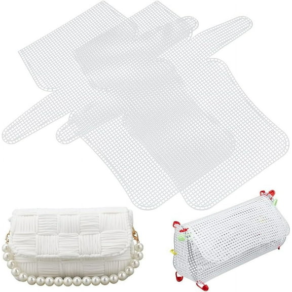 6Pcs DIY Plastic Mesh Canvas Sheets Craft Needlepoint Plastic Sheets Embroidery Canvas Sheets for DIY Crochet Bag Making Embroidery Acrylic Yarn Crafting Knit Projects 13x14 Inch White DIY