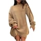 thumbnail image 1 of Vestido de Suéter Para Mujer Suéter de Punto Otoño Invierno Manga Larga Cuello Redondo Aguja Gruesa Dobladillo Vestido Irregular Odeerbi  ODB176521, 1 of 7