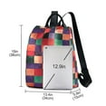 thumbnail image 3 of FORMRS Women's Travel Backpack Purse Anti-Theft Hidden Pockets Casual Shoulder Bag, Red and Purple Plaid Pattern, 3 of 7