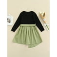 thumbnail image 4 of Seyurigaoka Toddler Girl Fall Dress, Long Sleeve Round Neck Patchwork Belted Dress, 4 of 8