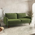 thumbnail image 5 of Enor Furniture Anacapa 70" Rounded Arm Upholstered Modern Velvet Sofa in Green, 5 of 14