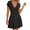 A Black, variant on Summer Dresses for Women Casual V Neck Short Sleeve Loose Flowy Floral Pleated Beach Vacation Mini Dress,Sizes S-3XL