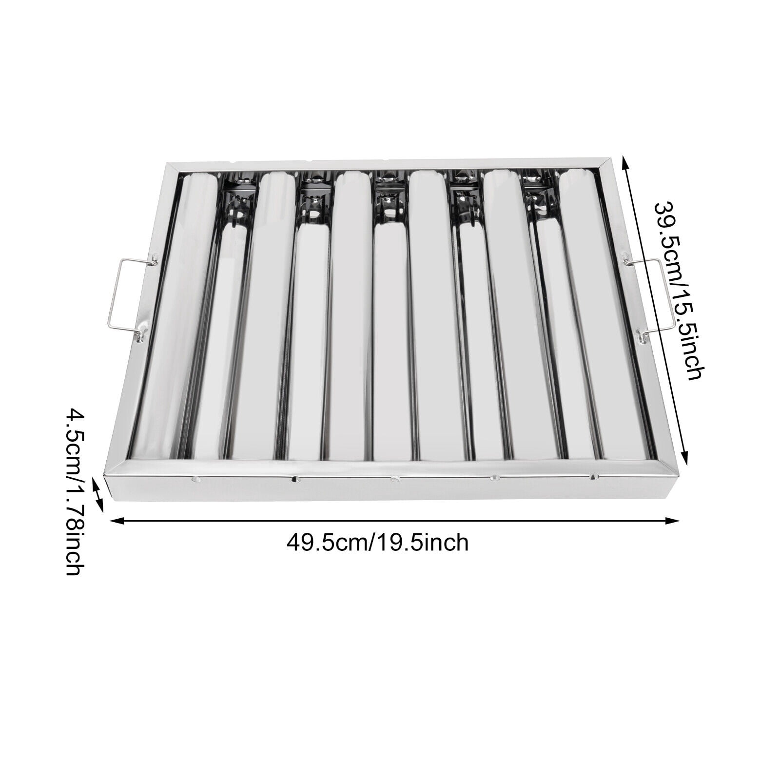 6Pcs Hood Filters Stainless Steel Commercial Exhaust Hood Vent Grease Filter Baffle