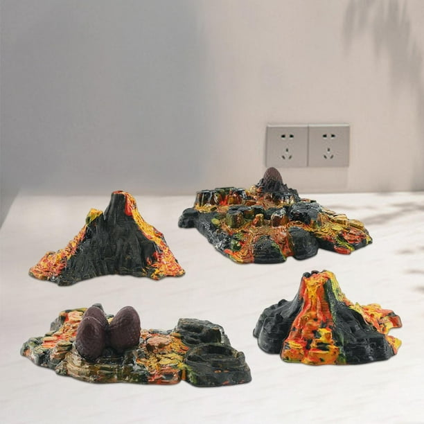 Modelo escena decoración ciencia experimento juego simulación juguete Mini preescolar juguete vívido cumpleaños para niños de 14 años 4 piezas CUTICAT Erupción volcánica