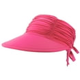 thumbnail image 2 of Deago Womens Sun Visor Hat Wide Brim Summer UPF 50+ UV Protection Beach Sport Cap (Rose Red), 2 of 8