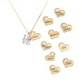 thumbnail image 3 of Delight Jewelry Silver-tone Love with Pink Paw - Large Goldtone Lil Sister Heart Charm Necklace, 17.5"+2" Extender, 3 of 5