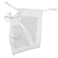 thumbnail image 2 of Geometric Fabric Pouch Set of 2, Paper Lantern Inspired Shapes with Vertical Lines in Repeated Pattern, Drawstring Bag for Toiletries Masks and Favors, 9" x 6", Off White Pale Taupe, by Ambesonne, 2 of 2