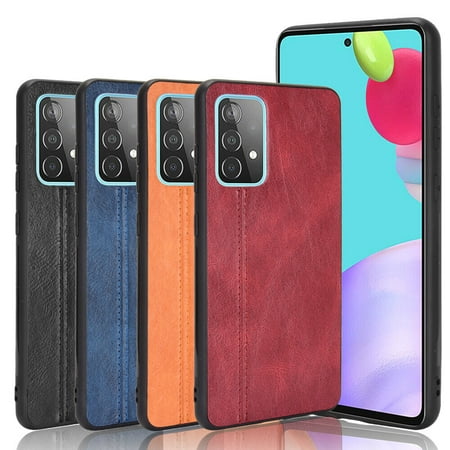 Samsung Galaxy A52S 5G Case, Vintage PU Leather Soft Cover Bumper Hard PC Hybrid Protective Case for Samsung Galaxy A52S 5G