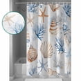 thumbnail image 3 of Small Stall Shower Curtain 36x72 Inch Narrow Half Size Coastal Ocean Bath Curtains Bathroom Decor Blue Yellow Coral Starfish Shell Gradient Waterproof Fabric Shower Curtain Set with Hooks 36 Inch, 3 of 6
