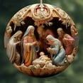 thumbnail image 6 of Nkmbld Christmas Ornaments, Nativity Scene Ornaments Religious Christmas Wooden Hanging Pendant The Birth of Jesus Christian Christmas Decorations for Tree Xmas, 6 of 7