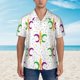 thumbnail image 2 of Balery Mardi Gras Carnival1 Camisas hawaianas de manga corta para hombre, camisas playeras de corte holgado, camisas de vacaciones con botones,Large, 2 of 7