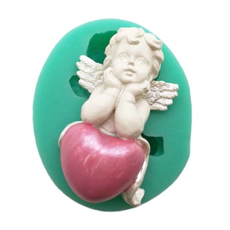 

Julam Angel Shaped Silicone Mold Little Angel Silicone Fondant Molds DIY Candle Mold for Making Fondant Cake Chocolate Crystal Jewelry