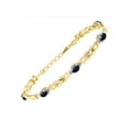 thumbnail image 6 of RYLOS Matching Jewelry Love Knot Set: Yellow Gold Plated Silver Tennis Bracelet, Ring & Necklace Gemstone w/ Diamonds Adjustable 7"-8" Wrist & 18" Chain Sapphire September Birthstone; Size 10, 6 of 9