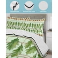 thumbnail image 3 of Quilts Queen Size Bedding Set, Green Botanical Reversible Summer Quilt 3 Pieces, Acorn Spring Summer Plant Leaves Lightweight Bedspreads Coverlets with 2 Pillow Shams for All Seasons, 3 of 5
