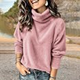thumbnail image 2 of Oksale Turtleneck Shirts for Women Fuzzy Fleece Sweatshirts Soft Cozy Long Sleeve Pullover Slouchy Warm Winter Clothes 2026 Pink S, 2 of 8