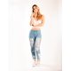 thumbnail image 4 of Pantalón Dama mom fit con destruccion azul 9 Jeasnwest 8742, 4 of 4
