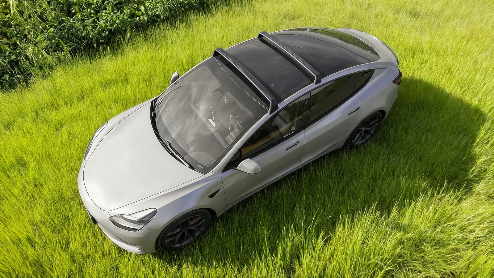 Ikon Motorsports Roof Rack Fits 2017-2023 Tesla Model 3 OE Style Black Roof Rack Cross Bar Cargo Luggage Carrier Aluminum ABS