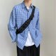 thumbnail image 4 of Blusa y camisa de manga larga con cuello vuelto para hombre, informal, con botones y bolsillos, camisa de manga larga a cuadros, camisa de lino para hombre, 4 of 6