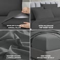 thumbnail image 3 of Swift Home 4-Piece Soft Lightweight Gray Microfiber Sheet Set with Extra Pillowcases, Twin-XL, 3 of 5