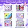 thumbnail image 3 of Libro sensorial Montessori Busy Board Esjay para niños pequeños, color morado, 3 of 6