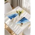 thumbnail image 5 of Navy Blue Ombre Ocean Placemats Set of 4, Watercolor Coastal Beach Waves Placemats for Dining Table, Place Mats for Kitchen Tabletop, Waterproof Wipeable Dining Table Mats Set, 5 of 9