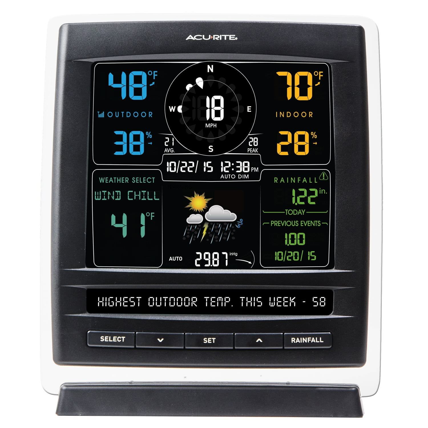 Acurite 01517RM Color Weather Station with Pro 5-in-1 Wind and Rain (Dark Theme) by Chaney Instrument Co