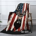 thumbnail image 2 of Spxubz American Flag Deer Flannel Throw Blanket For Gift Home Sofa Bed Decoration 80x60 inch, 2 of 5