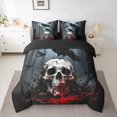 thumbnail image 2 of Castle Fairy Female Men Abstract Gothic Skull Twin Bedding Sets 7-Piece,Animal Black Crow Bedding Comforter Set Microfiber,Exotic Style Breathable Sheet Sets,Lightweight Room Decor,Reversible, 2 of 8