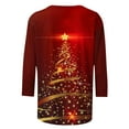 thumbnail image 4 of GA WEIHUA Reduced,Women's Slim-Fit 3/4 Sleeve Crew Neck T-Shirt Christmas Tops Cute Xmas Tree Vintage Tees Merry Christmas Shirts(Red,Small), 4 of 5