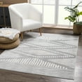 thumbnail image 3 of Hauteloom Tigris Collection Nikea Geometric Southwestern Farmhouse Hallway, Entryway, Kitchen Runner Rug - Long Carpet - Vintage Distressed - Boho Aztec Tribal Pattern - Gray, Beige - 2'7" x 10', 3 of 8