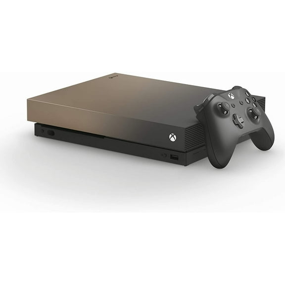 Restored Microsoft Xbox One X 1TB, Gold Rush Special Edition Battlefield V Console, FMQ-00056 (Refurbished)