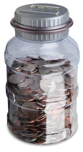 LCD screen Clear Digital Piggy Bank Coin Savings Counter Counting Dollar Jar Box 