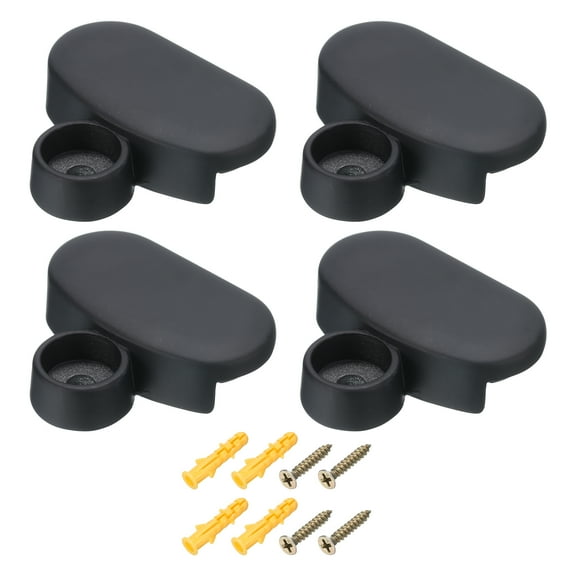 Mirror Clips, 4Pcs - Zinc Alloy Oval Mirror Holder Clips, Mirror Holders for Wall for 3-5mm Thick Mirror (Black)