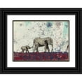 thumbnail image 1 of Baran, John 24x18 Black Ornate Wood Framed with Double Matting Museum Art Print Titled - Elephant March, 1 of 4