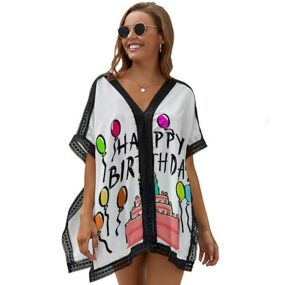 Happy Birthday! Women's Swimsuit Coverup Summer Beach Cover Up Bathing Suit Dress