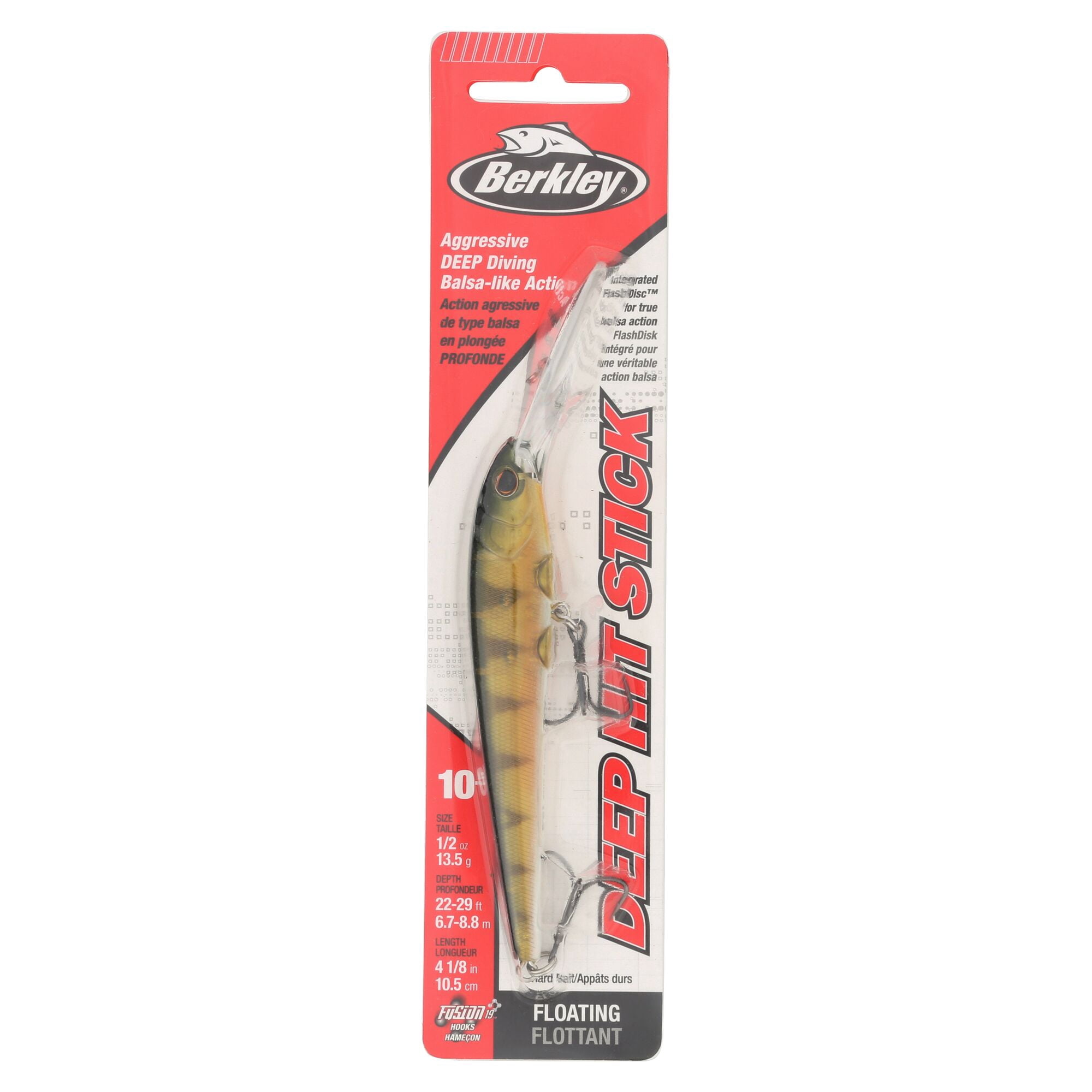 Berkley Deep Hit Stick, 4.25 in, Crankbaits, Perch (1 Count)