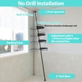 thumbnail image 4 of Arcticwind Corner Shower Caddy Tension Pole,Adjustable Height with 4 Shelves,No-Drill Quick Installation,Space Saving Storage,for Renters Family Bathtub Shampoo Accessories Storage Holder,Black, 4 of 5