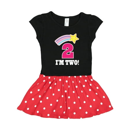 

Inktastic 2nd Birthday 2 Year Old Girls Rainbow Star Gift Toddler Girl Dress