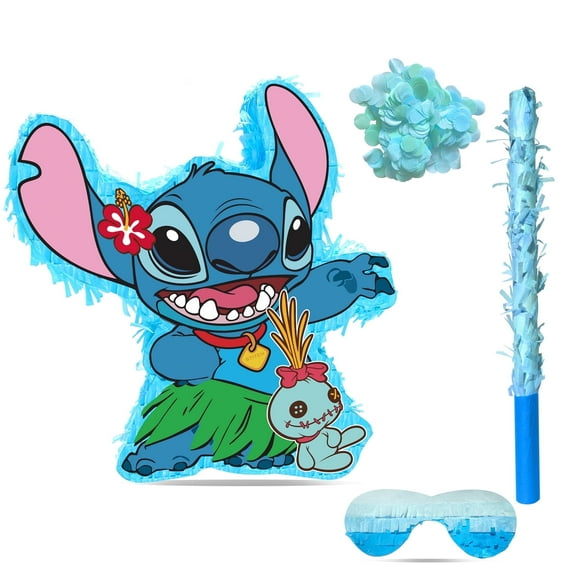 Cartoon Pinata, 4 Pcs Cartoon Pinatas Bundle - 14.6'' Cartoon Theme Piñata, Cartoon Party Pinata Stick & Cartoon Party Games Blindfold etc Cartoon Pinata Supplies for Cartoon Birthday Party Decoratio