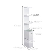 Impressions Vanity Slaystation Natalie Display Shelves with Drawers, Storage Cabinet (White)