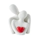 thumbnail image 3 of Figura abstracta de cerámica de pareja abrazándose, regalo romántico para San Valentín. Corazón rojo talla S, 3 of 9