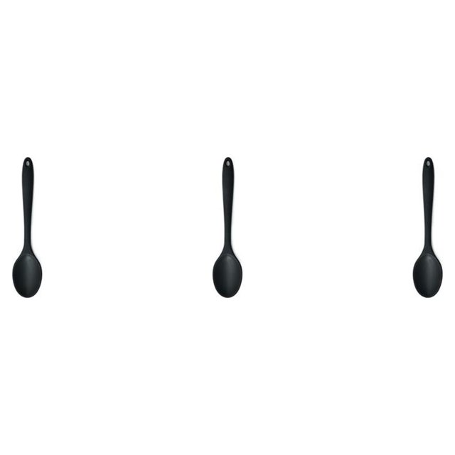 Unatoiry Spoon with Handle Non-stick Spoons Kitchen Tablespoon Stirring Baking Tool Tableware Home Dining Room Restaurant Hotel Black 3Set