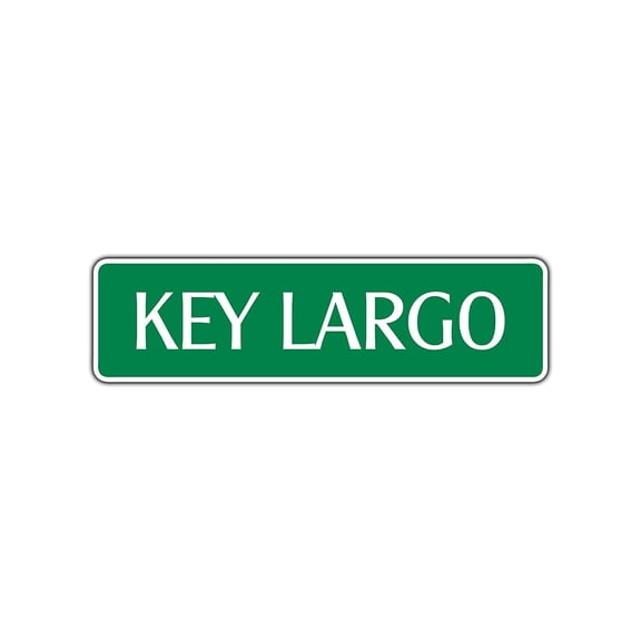 Key Largo Florida Street Sign US City Name State Street Sign Garage Wall Décor 4x13.5