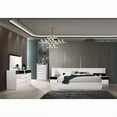 thumbnail image 2 of Modern Glam 5 Piece California King Size Bedroom Set, Lacquer Finish Platform Bed Nightstand Dresser and Mirror, White/Black, 2 of 8